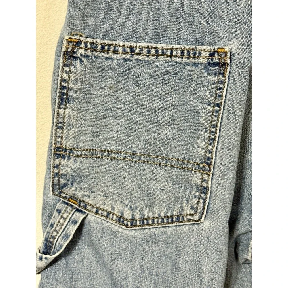 Levi Strauss Signature Carpenter Denim Shorts Baggy Y2K Light Wash Sz 34/12”L